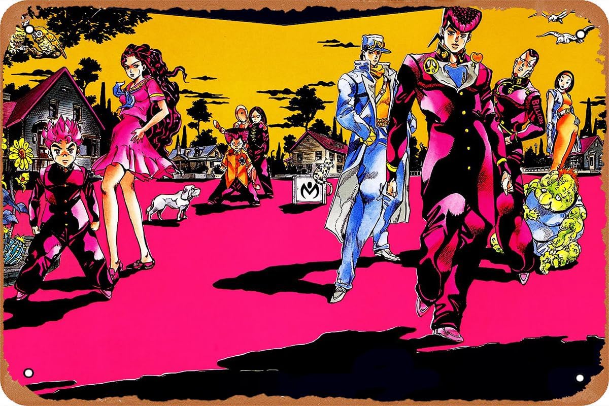Photography Anime - JoJos Bizarre Anime Poster,Vintage Tin Sign,Metal