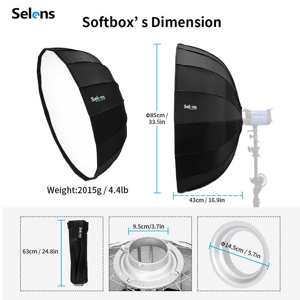 Selens 85cm Umbrella Radar Sof - Photography Umbrella Light recension och pris