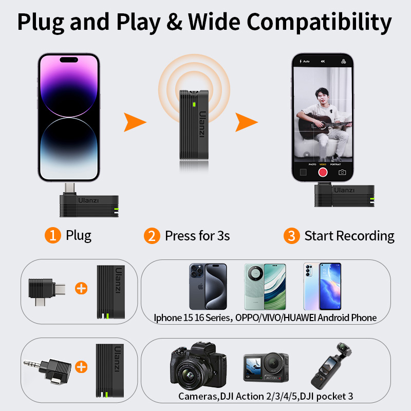 Ulanzi A100 Microphone Smartph - Photography Xiaomi recension och pris
