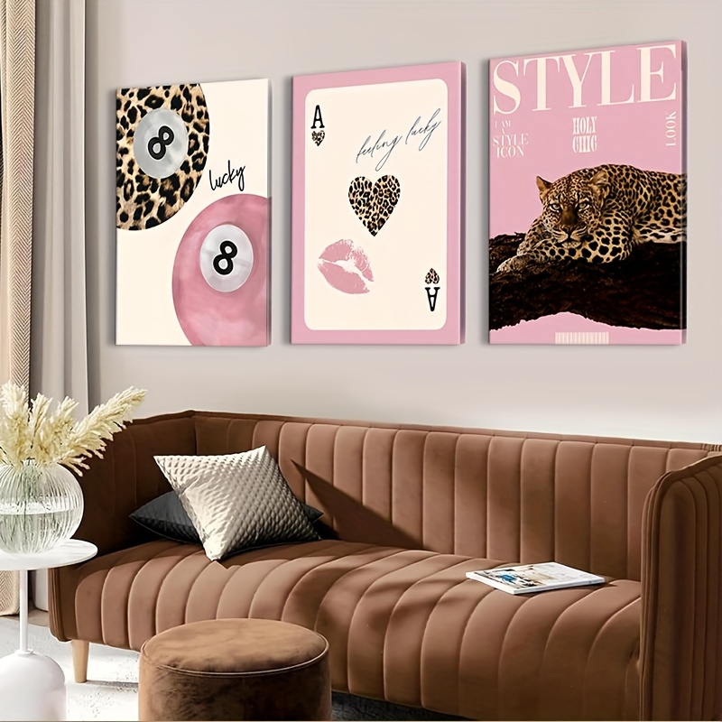 3pcs Leopard Cheetah Canvas Wa - Photography Types recension och pris