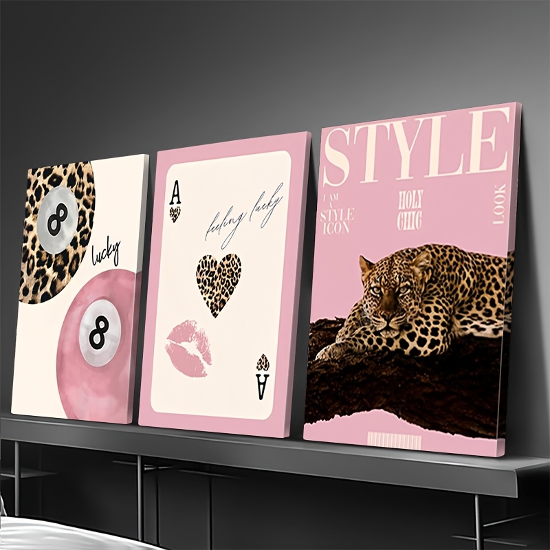 3pcs Leopard Cheetah Canvas Wa - Photography Types recension och pris