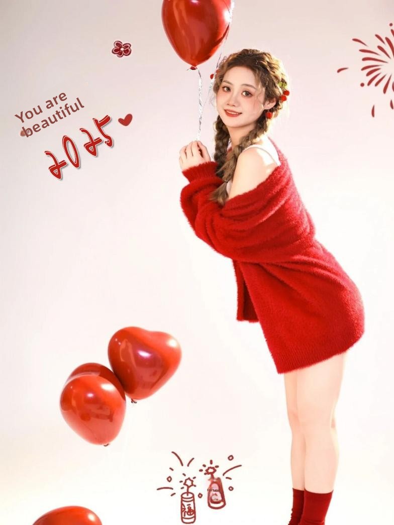 New Autumn Winter Red Sweater  - Photography Year recension och pris