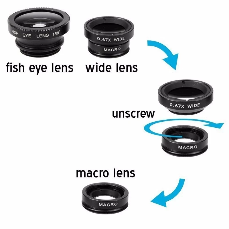 3in1 Fisheye Wide Angle Micro  - Photography Zooming recension och pris